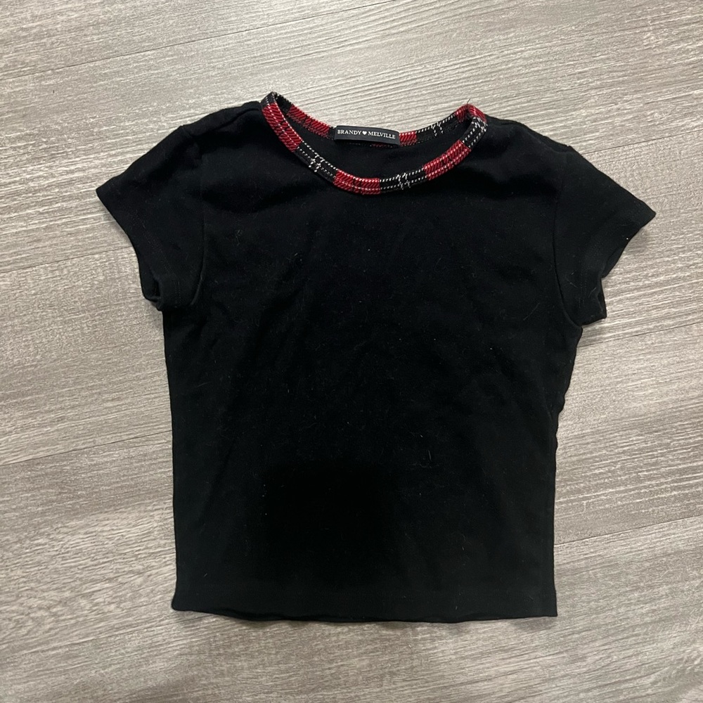 Brandy Melville Black Crop Tee